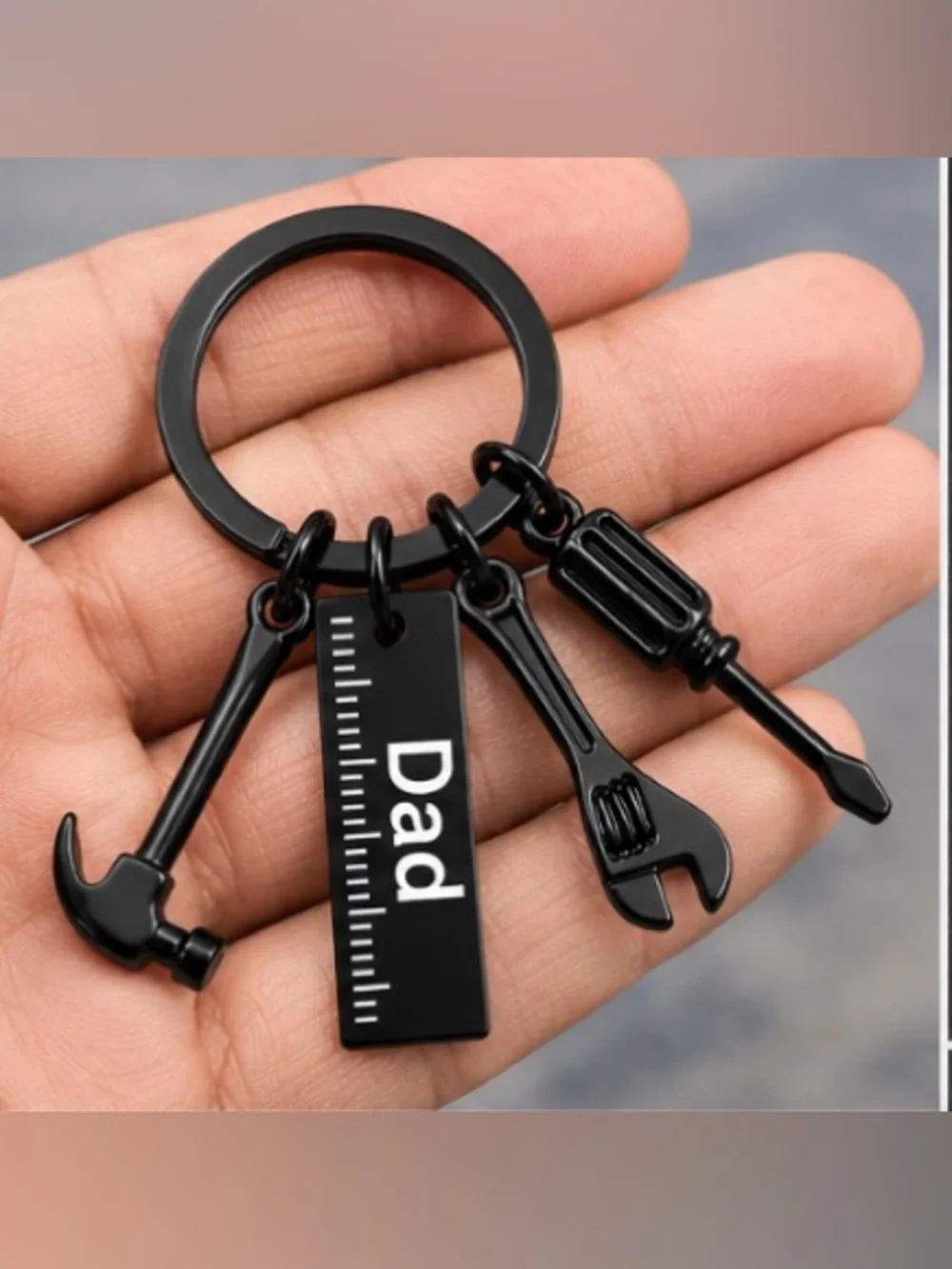 Dad Tool Keychain Gift for Father’s Day | Mini HaBlack 'Dad' Tool Charm Keychain